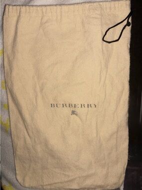 Burberry Cream Drawstring Logo Pouch